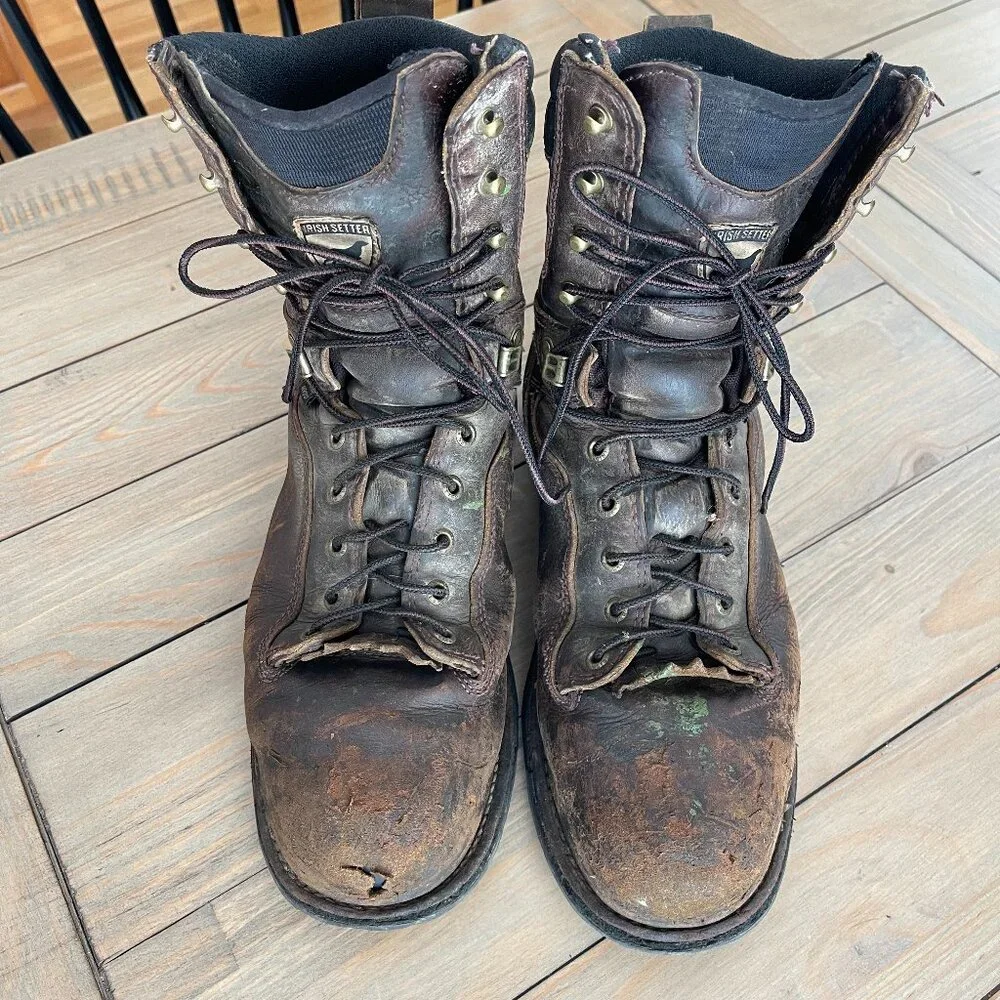 Irish Setter Mesabi 83826 Mens 9-Inch Waterproof Leather Boot w/ Safety Toe 10.5